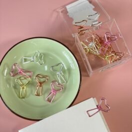 Cute Binder Paper Clips with Box for Office School Home