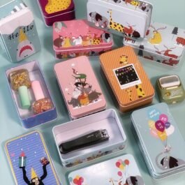 MINI TIN BOX ORGANIZER CONTAINERS | ANIMALS PRINTS | For Multipurpose GIFTING | CANDLES | STATIONER..