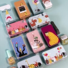 MINI TIN BOX ORGANIZER CONTAINERS | ANIMALS PRINTS | For Multipurpose GIFTING | CANDLES | STATIONER..